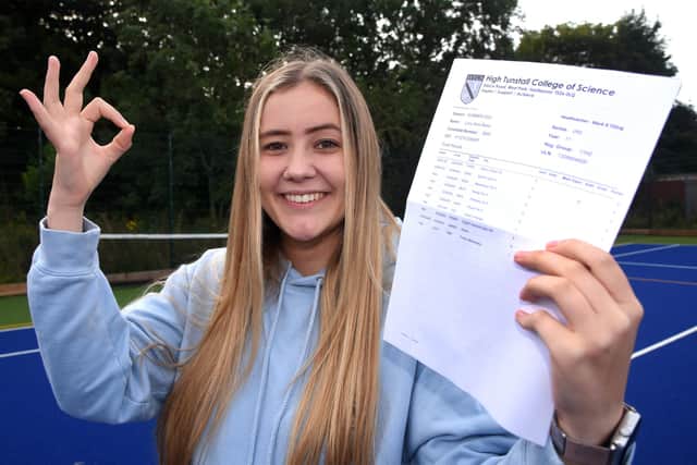 High Tunstall head girl Lucy Alice Reed was delighted with her GCSE exam results.
