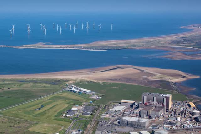 An aerial view of Hartlepool power station.