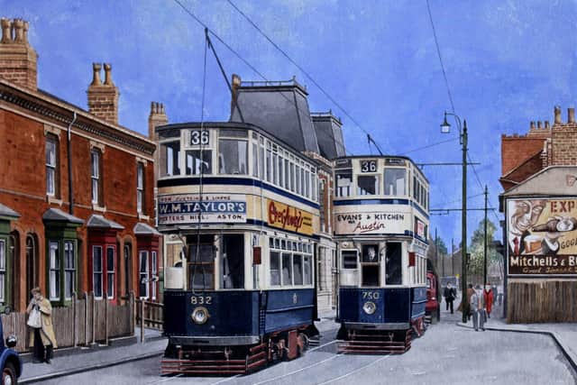 Birmingham Trams (Watercolour)