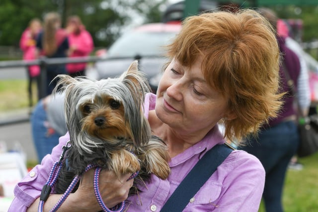 Glenda Bradley of Eaglescliffe with her rscue dog Luna.