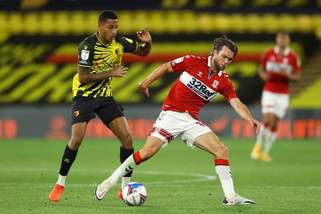 Middlesbrough's Jonny Howson in action against Watford.