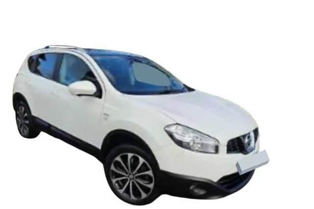 Detectives want anyone who sees a white Nissan Qashqai, registration NL11 BHD, to call 101 giving reference 162461.
