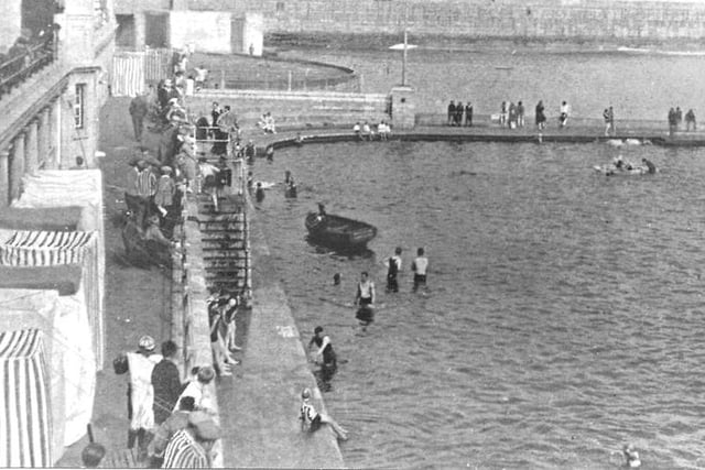 The open-air bathing pool at Old Hartlepool. Photo: Hartlepool Library Service.