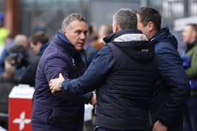 Hartlepool manager John Askey and Tranmere manager Micky Mellon. (Photo: Chris Donnelly | MI News)