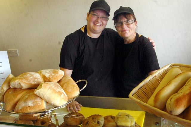 Victoria Burns and Ursula Nicholson in their new takeaway cafe 14 years ago.