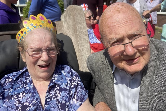 Brian and Barbara Thompson take part in the festivities for the Queen's Platinum Jubilee.