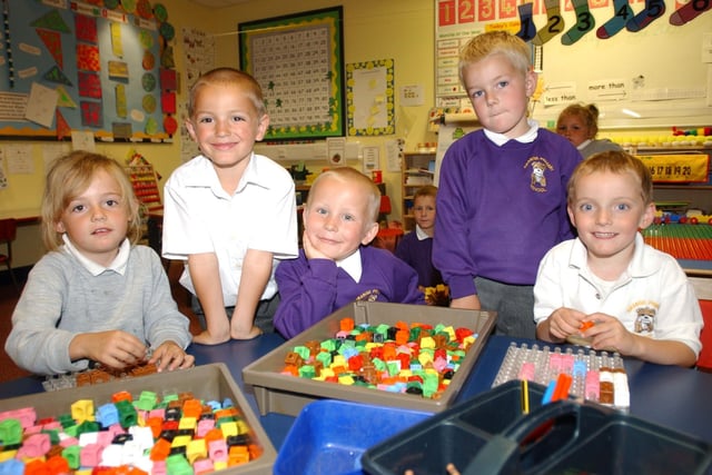 These reception class pupils were enjoying their classroom session in January 2003.