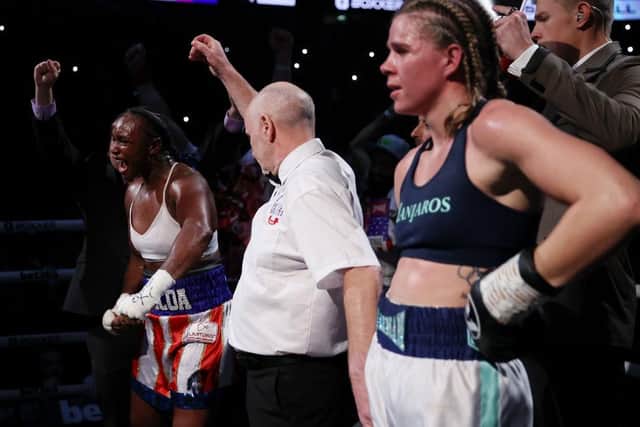 Savannah Marshall has been targeting a rematch with Claressa Shields after their historic headline event at London's O2 Arena in October 2022. (Photo by James Chance/Getty Images)