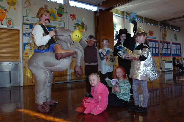 Pupils don their best outfits for World Book Day in 2010.