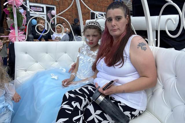 Keisha Watson in her horse and carriage with her mum Natalie during her 2020 special 10th birthday.