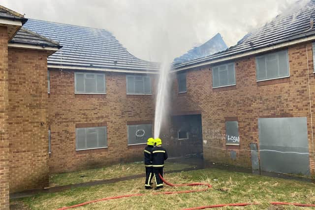 Firefighters tackle a suspected arson attack on a former care home at the junction of West View Road and Cleveland Road, in Hartlepool, in April.
