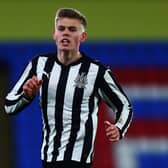 Lewis Cass in FA Youth Cup action for Newcastle United.