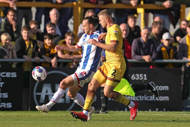 Hartlepool United defender Jamie Sterry is on track with his recovery from injury ahead of Mansfield Town trip. (Credit: Jon Bromley | MI News)