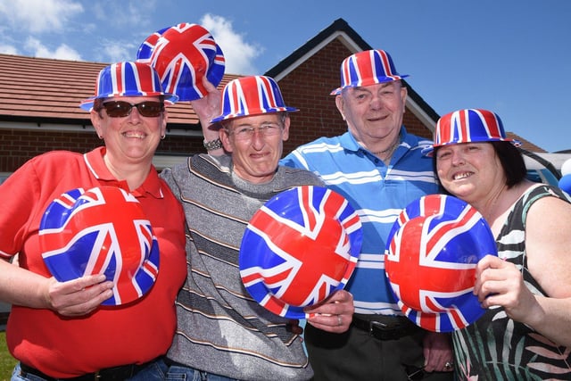 Lousie Wright, Annette Turnedge, Brian Heseltine and Susan Stamper get into the Jubilee spirit.