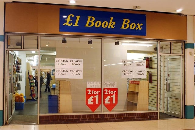 A 2 for £1 closing down sale at the £1 Book Box in 2004.