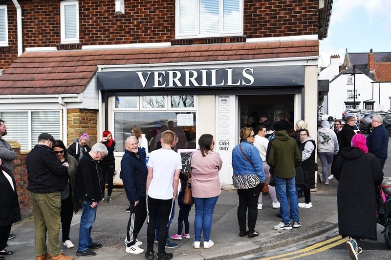 They were queueing early outside Verrills fish and chip shop, on the Headland.