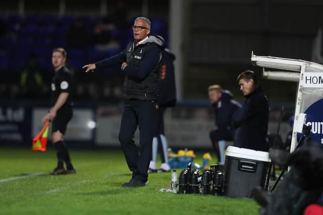Hartlepool United Interim manager Keith Curle during the EFL Trophy match between Hartlepool United and Everton Under 21s. (Credit: Mark Fletcher | MI News)