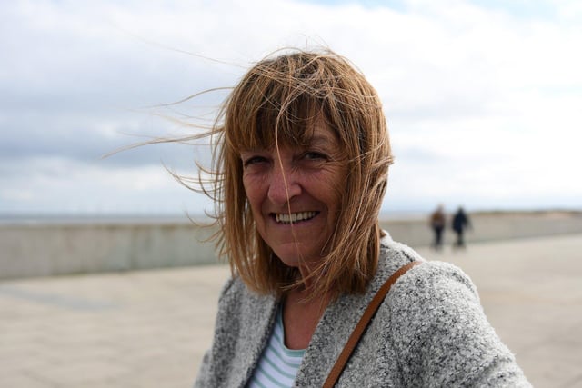 A tad windy at Seaton Carew for Janet Grylls.