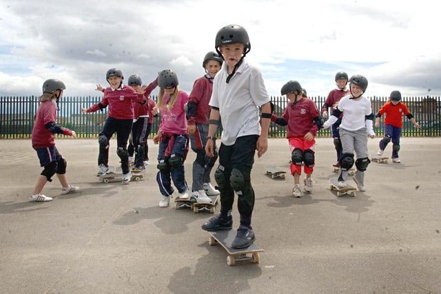 Skateboard lovers at West View Primary School 18 years ago. Recognise anyone?