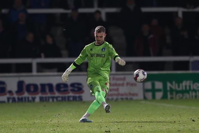 New Hartlepool boss John Askey will have several decisions to make including his choice in goal. But we predict Stolarczyk will keep the gloves for the visit of Walsall. (Photo: Mark Fletcher | MI News)