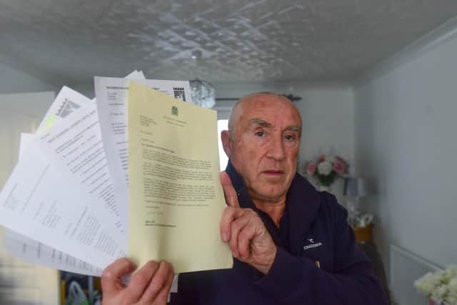 Peter Joyce, who is banned from contacting Hartlepool Borough Council except on a Wednesday, with correspondence he has exchanged with the council.