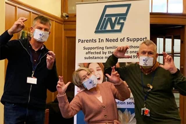 Parents In Need of Support (PINS) workers (from left) Colin Watt, Kay Heath and Steve Mudd were keeping their fingers crossed for the coronavirus support grant.