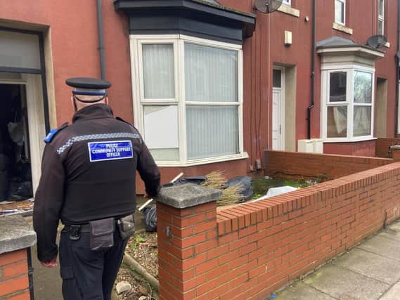 Police at the house in York Road where cannabis estimated to be worth £200,000 was found on Thursday morning. Picture: Frank Reid.