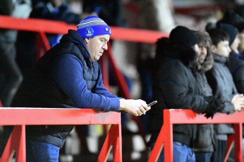 Pools fans made the trip to Kidderminster on Tuesday night. Picture by FRANK REID.