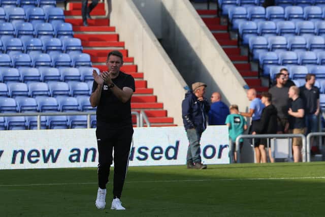 Dave Challinor went head-to-head with Justin Edinburgh as AFC Fylde boss in the FA Trophy final with Leyton Orient. (Credit: Mark Fletcher | MI News)