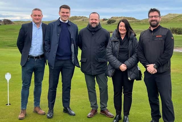 Looking forward to the Alice House Golf Day (left to right) Paul Fraser, Harrison Smith, Greg Hildreth, Julie Hildreth, and Mark Davies.
