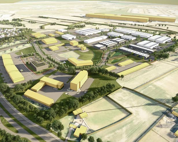 An artist's impression of how the proposed business and housing developments would look.