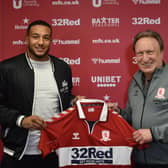 New Middlesbrough signing Nathaniel Mendez-Laing and manager Neil Warnock.