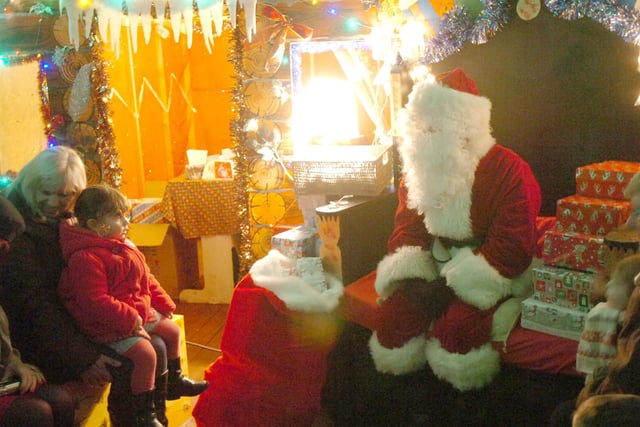 Santa greets visitors to Tweddle Farm's Christmas grotto in 2009.