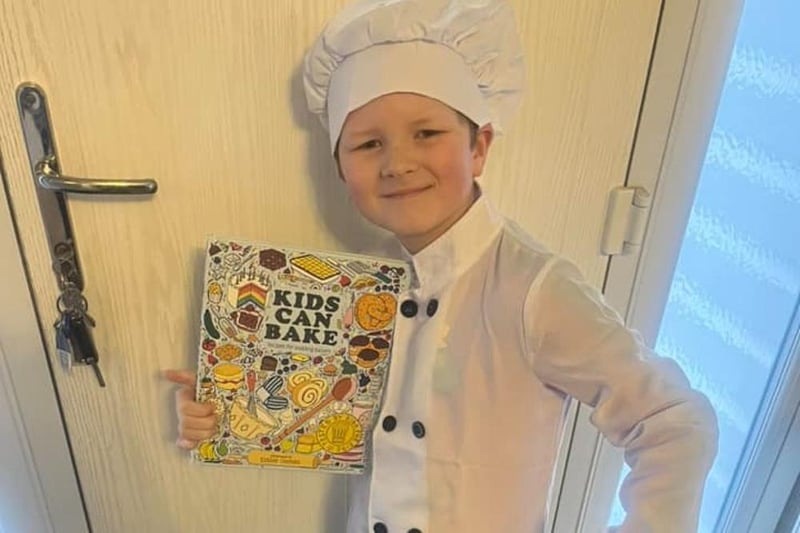 Lucy Wharton sent us this photo of Bobby dressed as a chef from Kids Can Bake.