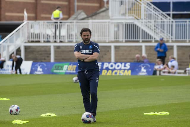 Paul Hartley was pleased with Hartlepool United's change of system. (Credit: Mark Fletcher | MI News)