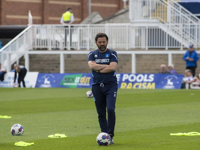 Paul Hartley was pleased with Hartlepool United's change of system. (Credit: Mark Fletcher | MI News)