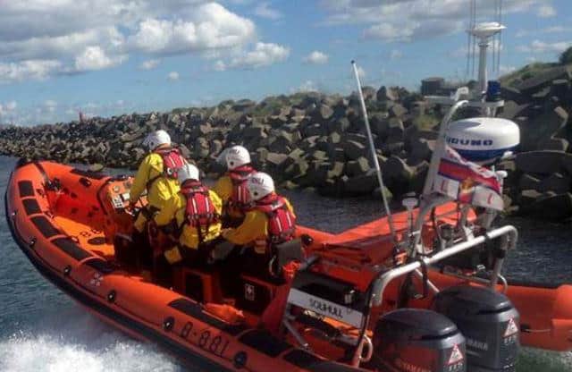 The RNLI Hartlepool lifeboat was launched to provide care and help evacuate a  casualty from a tanker.

Picture courtesy of the RNLI/Tom Collins.