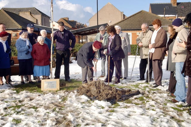 Veterans from the Second World War joined pupils from Dyke House School for this tree planting event in 2005. Is there someone you know in the photo?