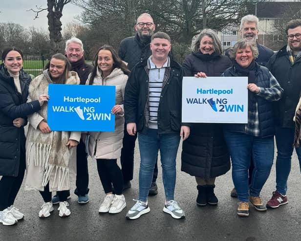Conservatives on the campaign trail ahead of the upcoming May elections, including Hartlepool MP Jill Mortimer, fifth from right. Pic via Hartlepool Conservatives.