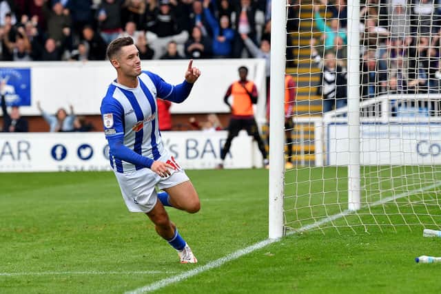 Luke Molyneux is relishing the prospect of taking on Premier League opposition as Hartlepool United travel to Crystal Palace. Picture by FRANK REID