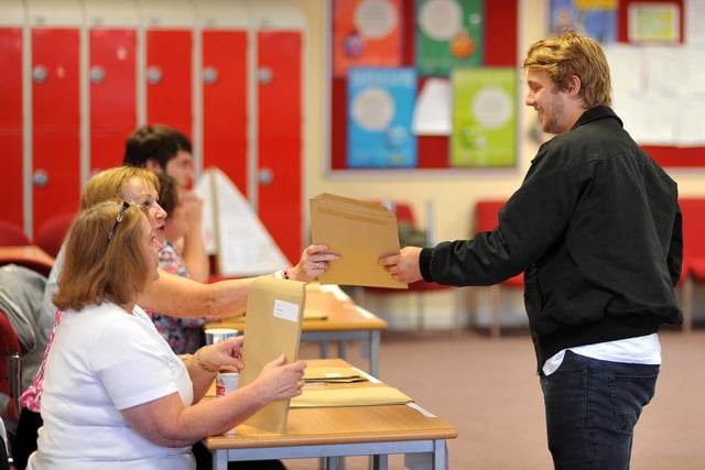 A Level exam results day at English Martyrs Sixth Form College.