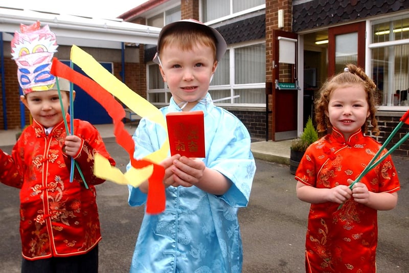 The pupils dressed up in style for the Chinese New Year celebrations at St Teresa's RC Primary School in 2006.