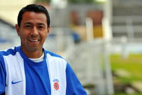 Nolberto Solano is pictured after joining Hartlepool United in 2011.