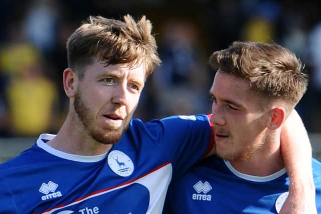 Hartlepool United claimed a third straight league win with a 3-2 success over Southend United at Roots Hall with midfielder Tom Crawford (left) on the scoresheet. Picture by FRANK REID