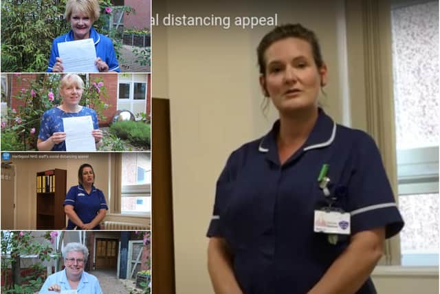 Staff from across the University Hospital of Hartlepool have made a video encouraging the local community to continue to follow the two-metre rule to help stop the spread of COVID-19.
