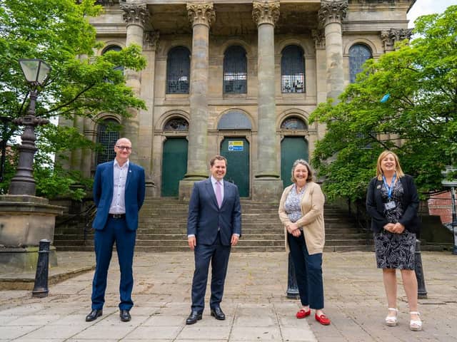 From left, council leader Shane Moore, Government minister Robert Jenrick, town MP Jill Mortimer and council managing director Denise McGuckin.
