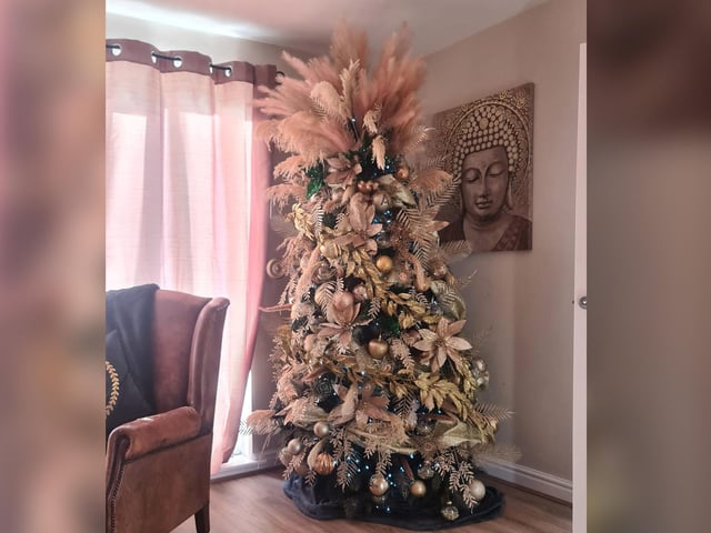 Pink is a popular colour in this year's Christmas palette, and this is a beautiful display.
