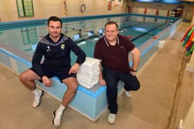 Ben Holden and Alan Tebbett by High Tunstall's swimming pool which has been opened up to adult swimmers in the town.