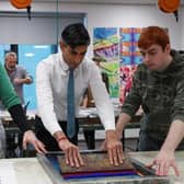The Prime Minister attempted screen-printing during his visit to Hartlepool and the Northern School of Art last week.