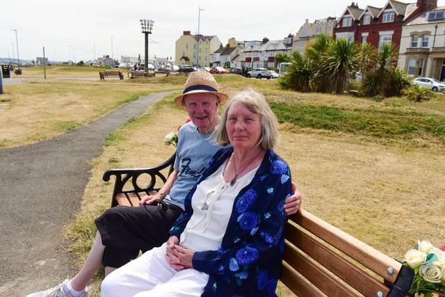 Ron and Pat Crilley taking advantage to the warm weather at Seaton Carew on Monday